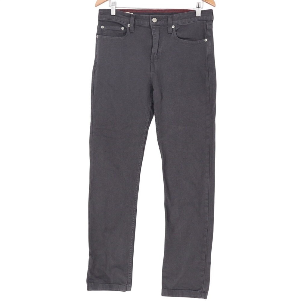 American Giant Roughneck Jeans Women 30X32 Charcoal Gray Cotton Stretch Straight - Picture 2 of 6